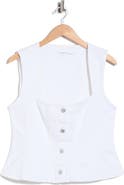 Good American Button Front Peplum Top