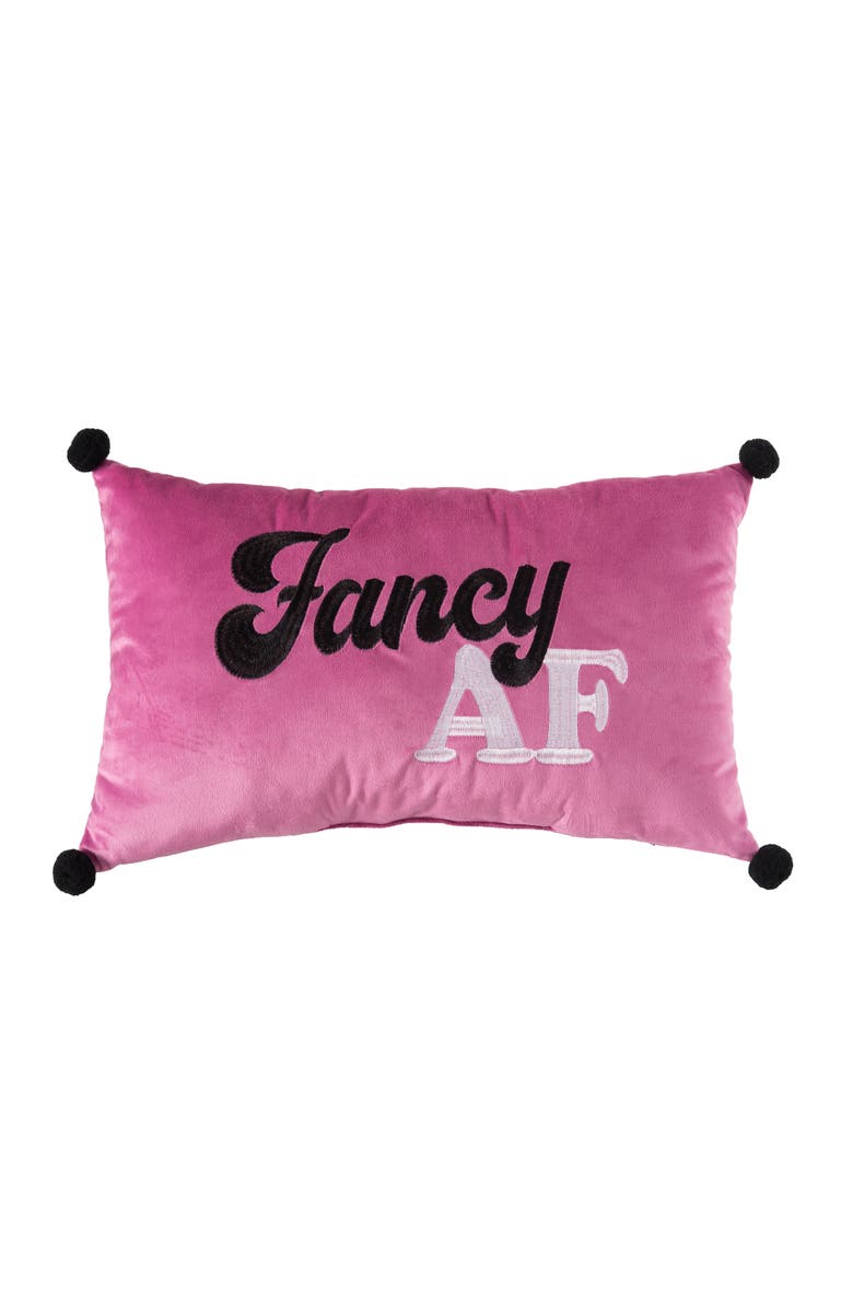 Totalee Gift Fancy AF Lumbar Velvet Pillow Polyester Pink, Main, color, Pink