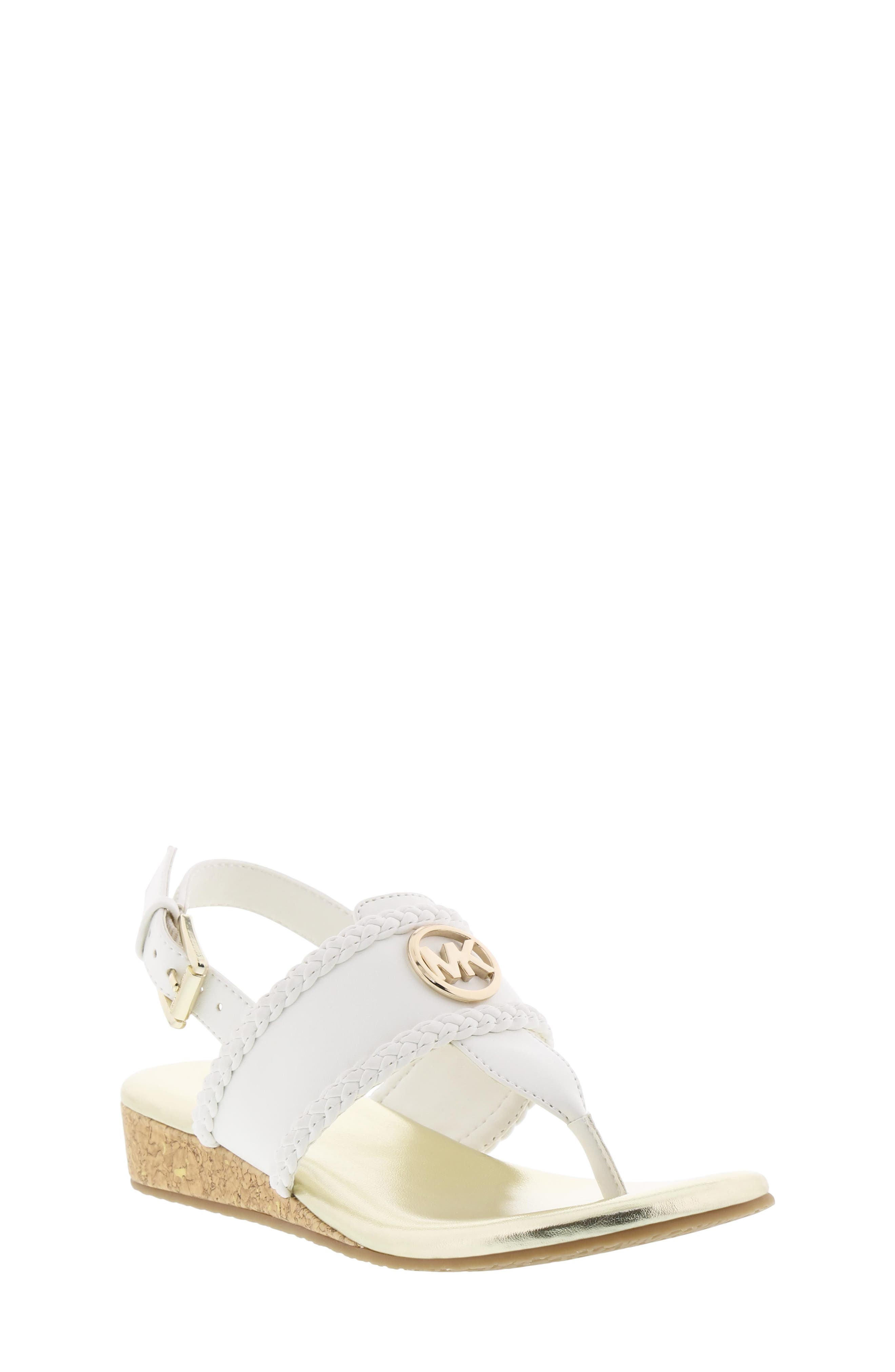 MICHAEL Michael Kors Perry Discover Metallic Thong Sandal, Main, color, 