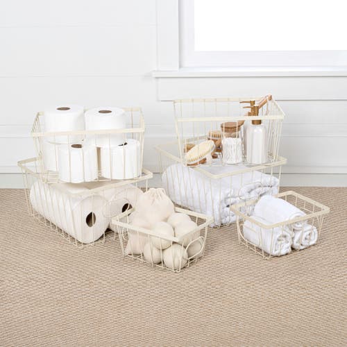 Happimess Camden Vintage Industrial Handmade Wire Metal Nesting Storage Baskets In Neutral