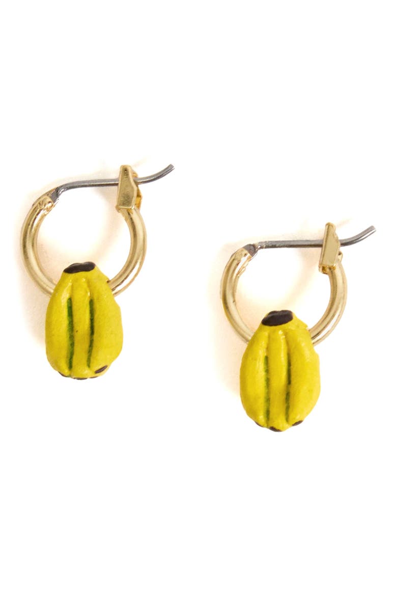 La Banane Huggie Earrings, Main, color, YELLOW
