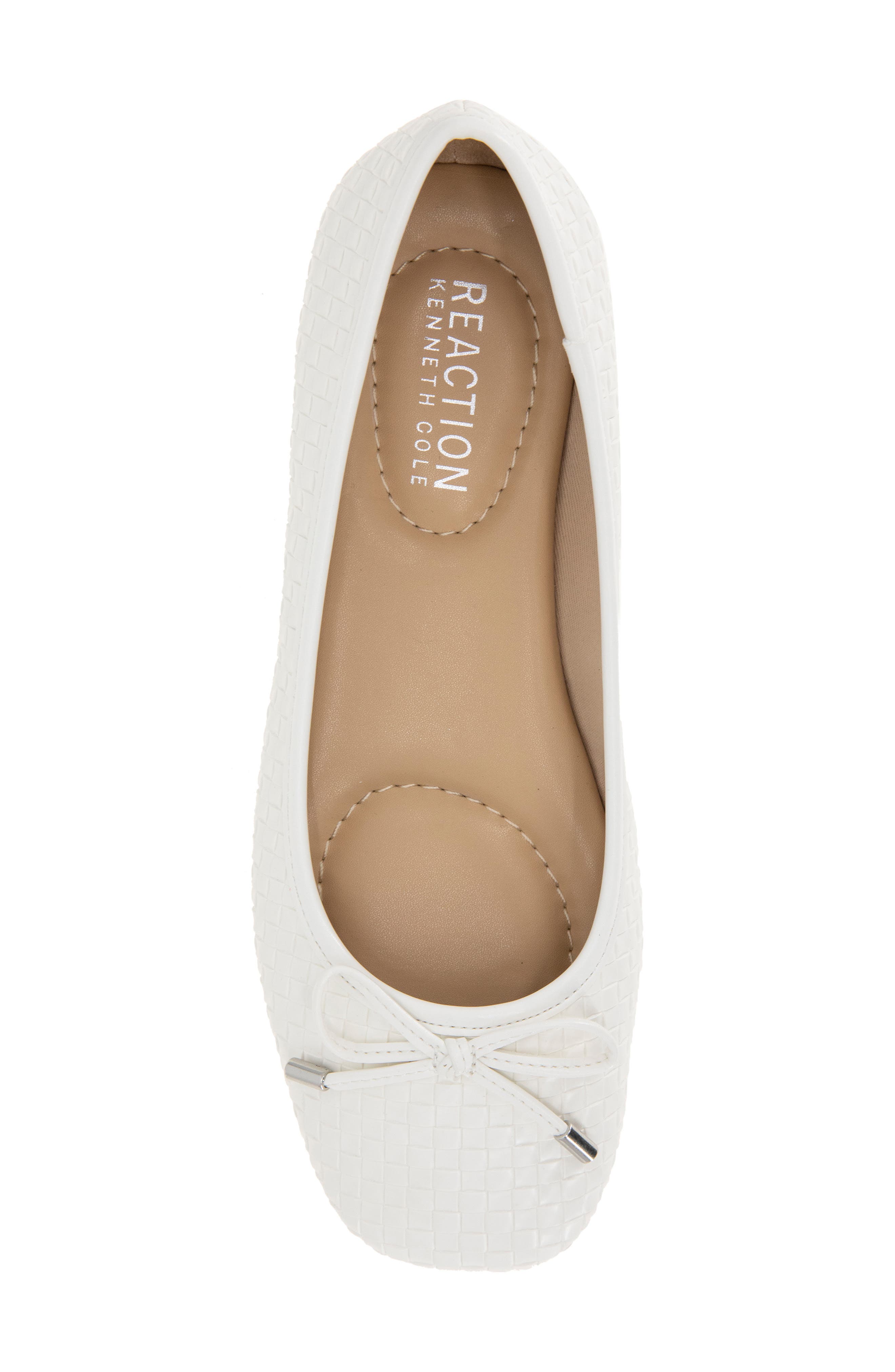 Reaction Kenneth Cole Elstree Ballet Flat, Alternate, color, White Woven