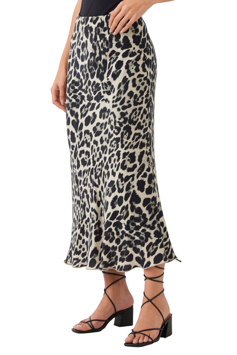 Leopard Print Bias Cut Midi Skirt, Alternate, color, PRINT