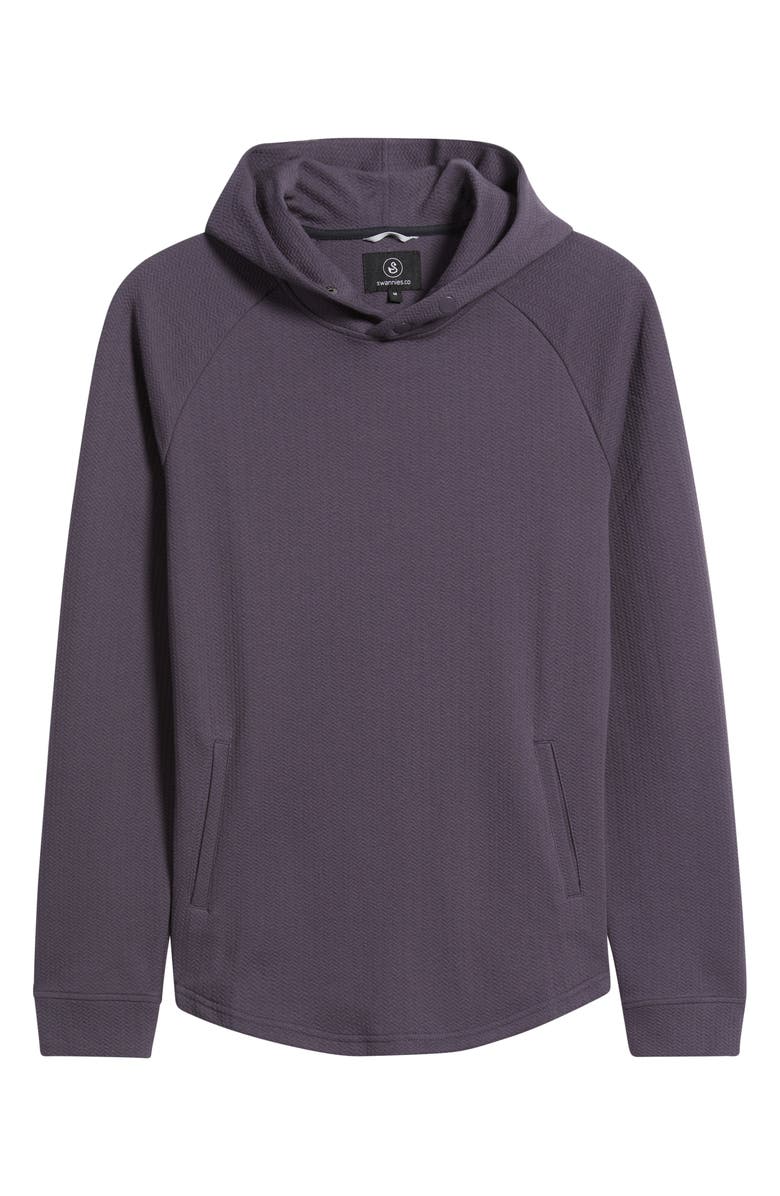 Swannies Luke Hooded Cotton Blend Performance Pullover, Alternate, color, Plum