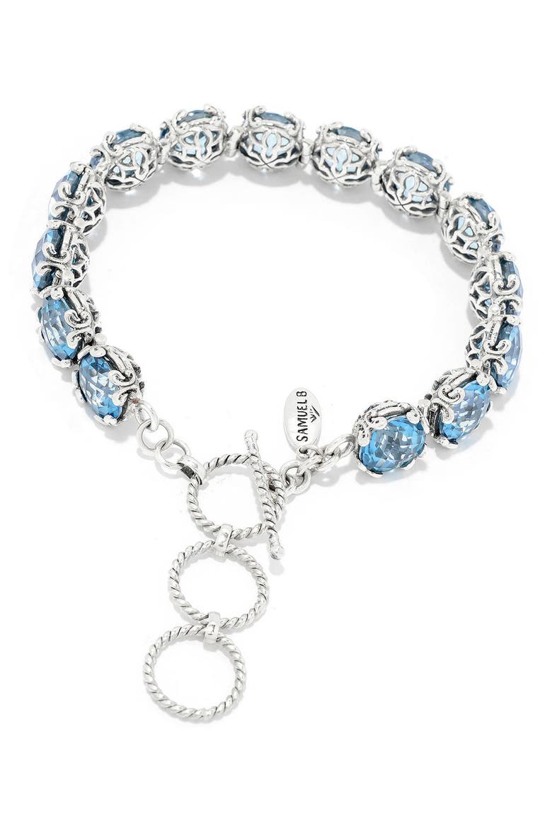 Aquamarine & Topaz Bracelet, Alternate, color, BLUE