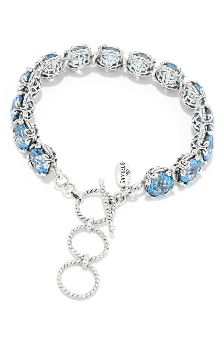 SAMUEL B. Aquamarine & Topaz Bracelet, Alternate, color, Blue