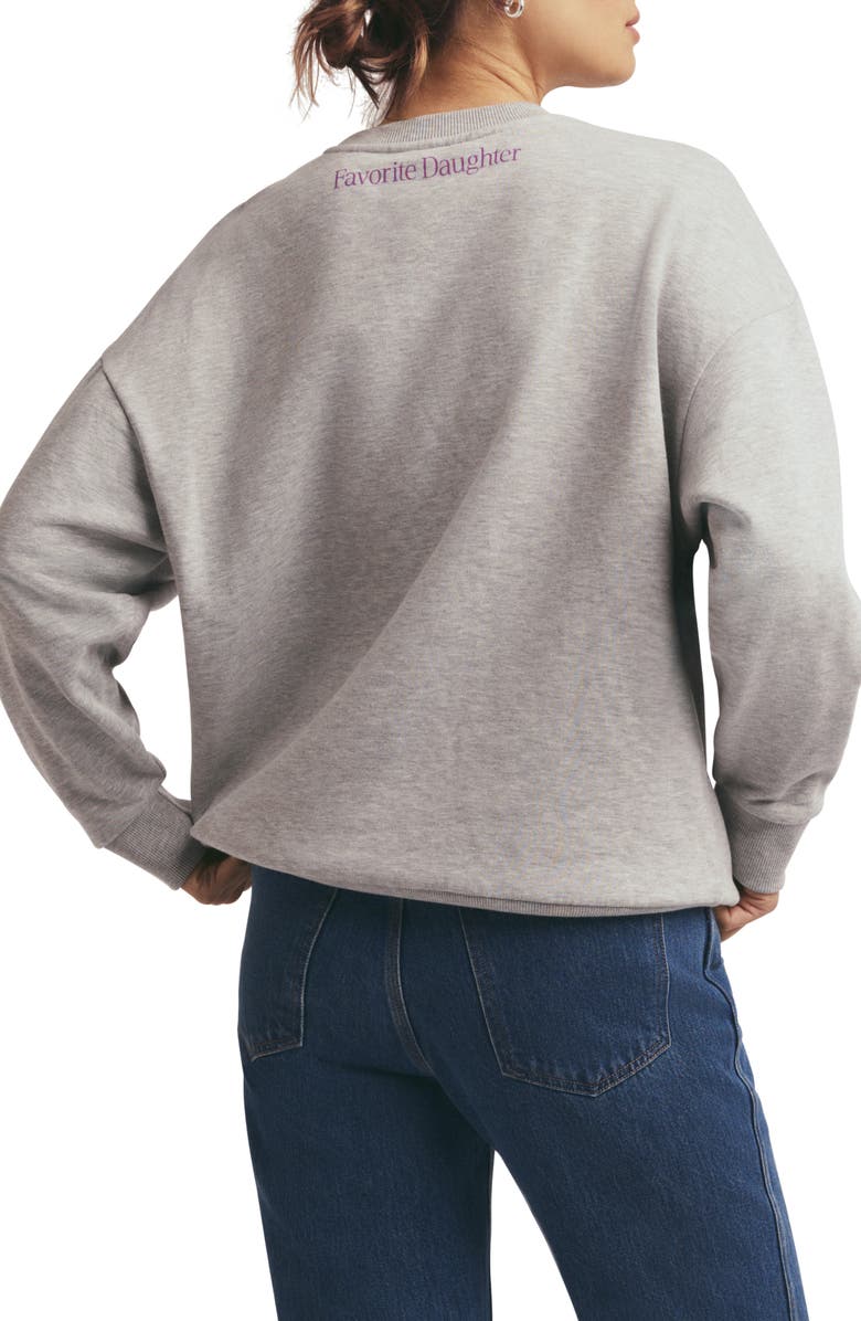 Favorite Daughter Mom's Favorite Cotton Graphic Sweatshirt, Alternate, color, Heather Grey