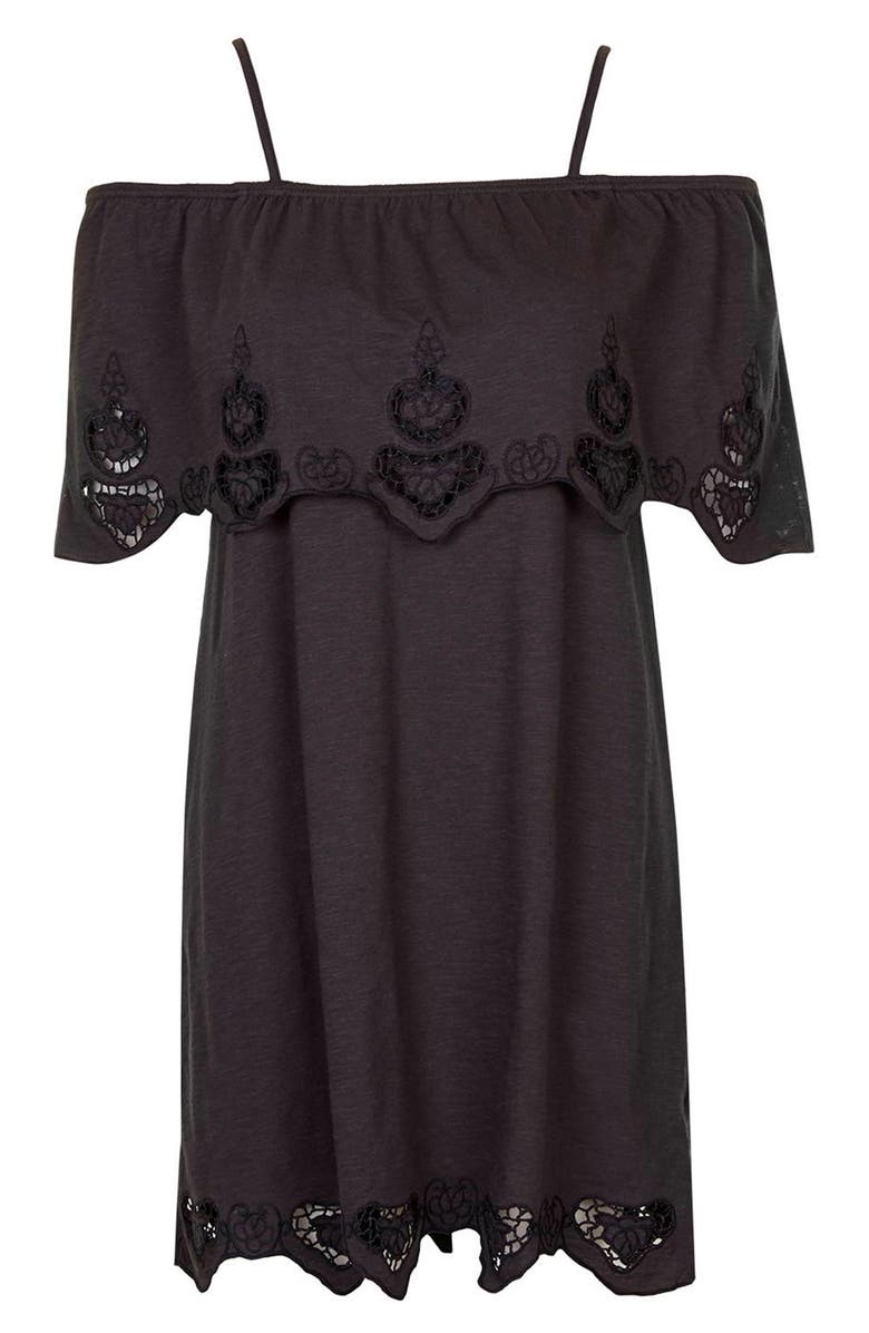 Topshop Cutwork Trim Strappy Sundress, Alternate, color, 