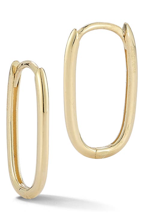 Elongated Hoop Earrings