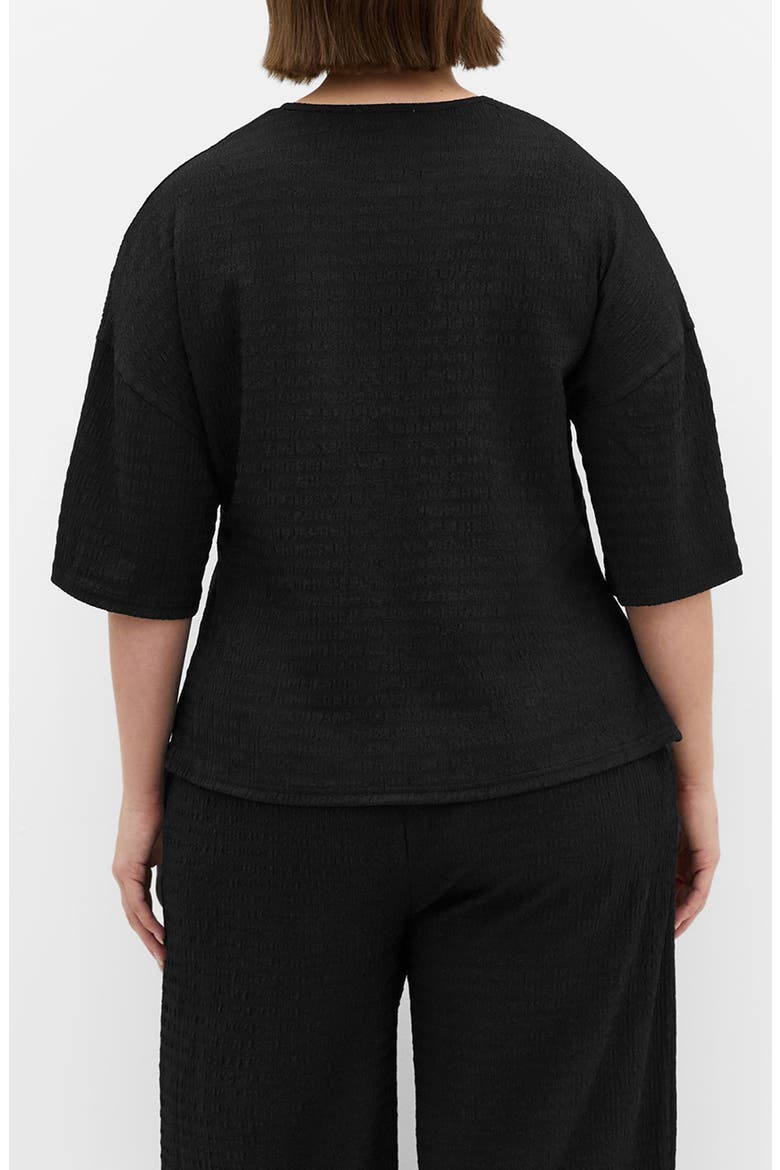 Brianna Texture Side Tie Top, Alternate, color, BLACK