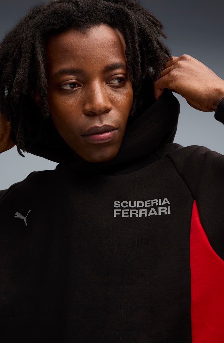 PUMA Scuderia Ferrari Lifestyle Graphic Hoodie, Alternate, color, Puma Black