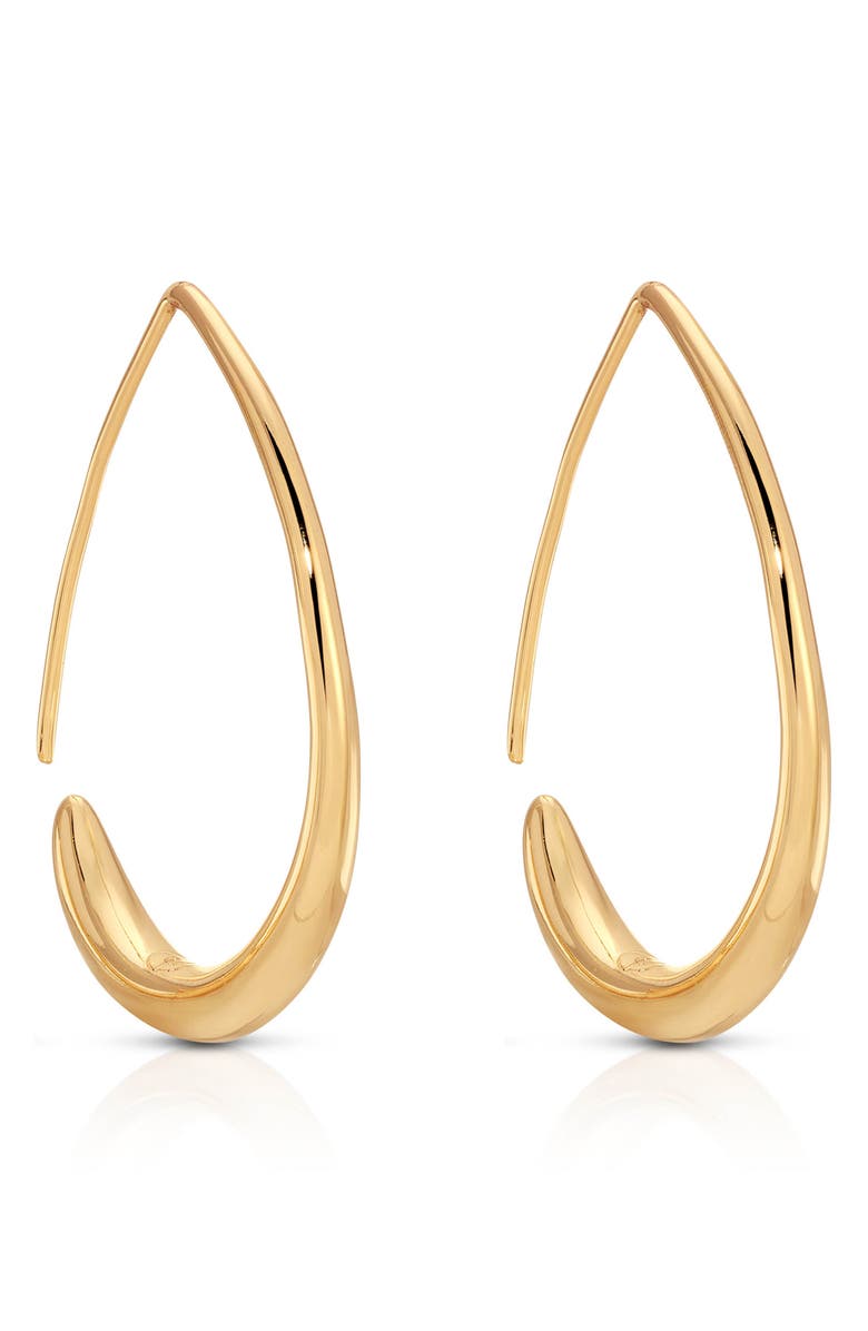 Ettika Simple Threader Hoop Earrings, Alternate, color, Gold
