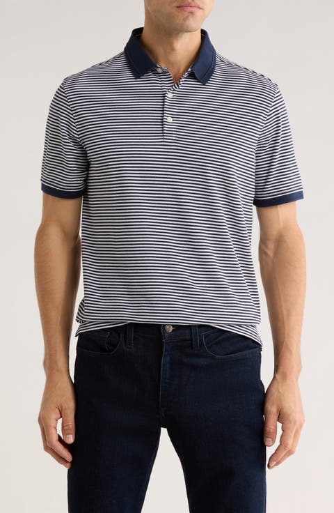 Stripe Cotton Blend Polo