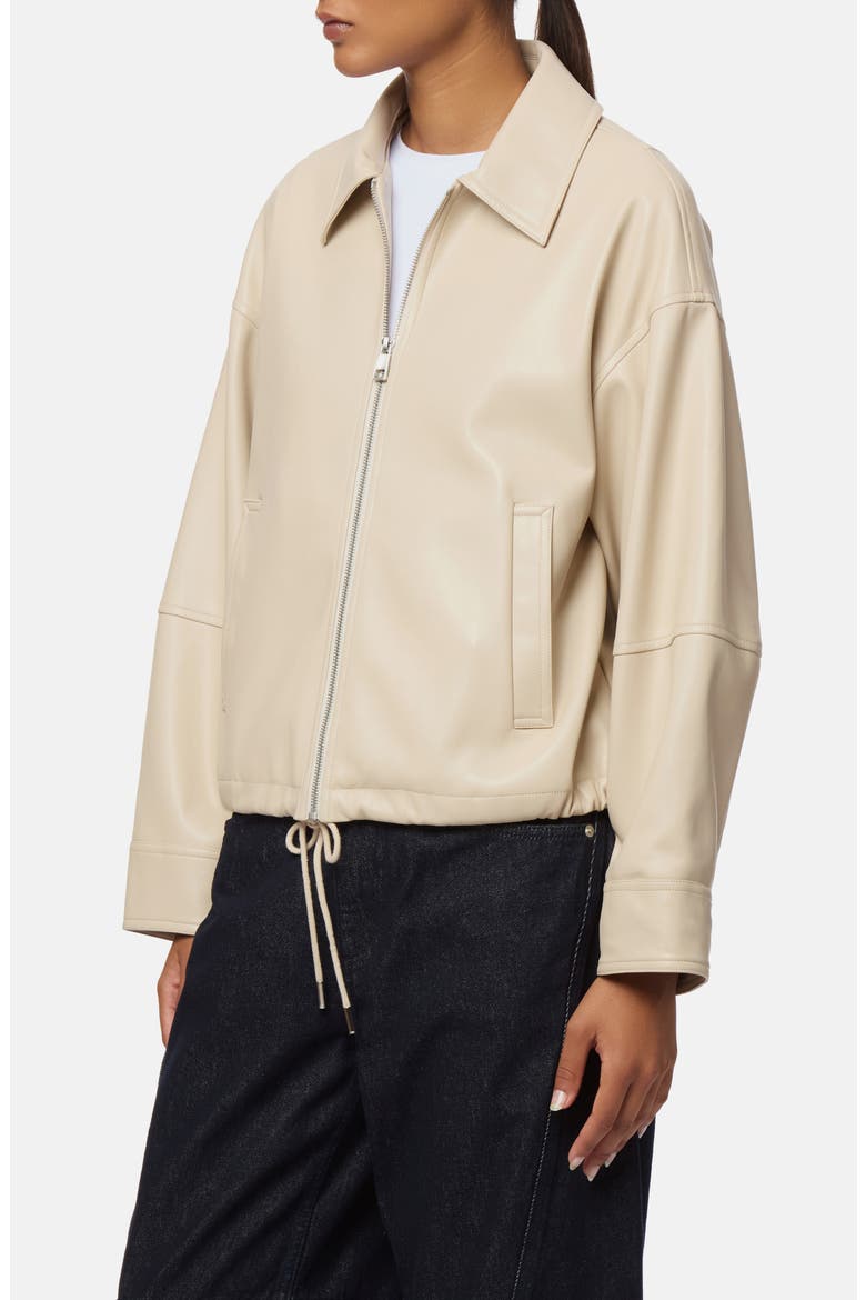 Ada Faux Leather Bomber Jacket, Alternate, color, LATTE