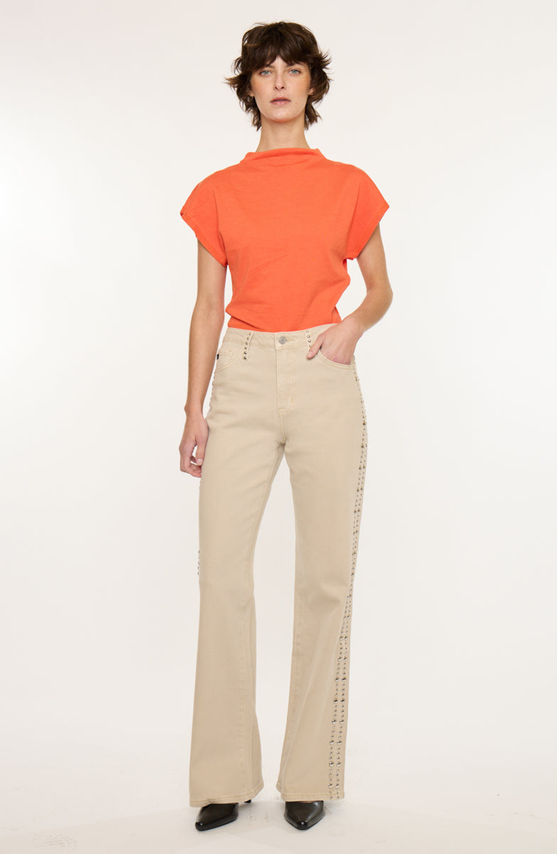KanCan Gracelyn High Rise Wide Flare Jeans, Main, color, Ecru