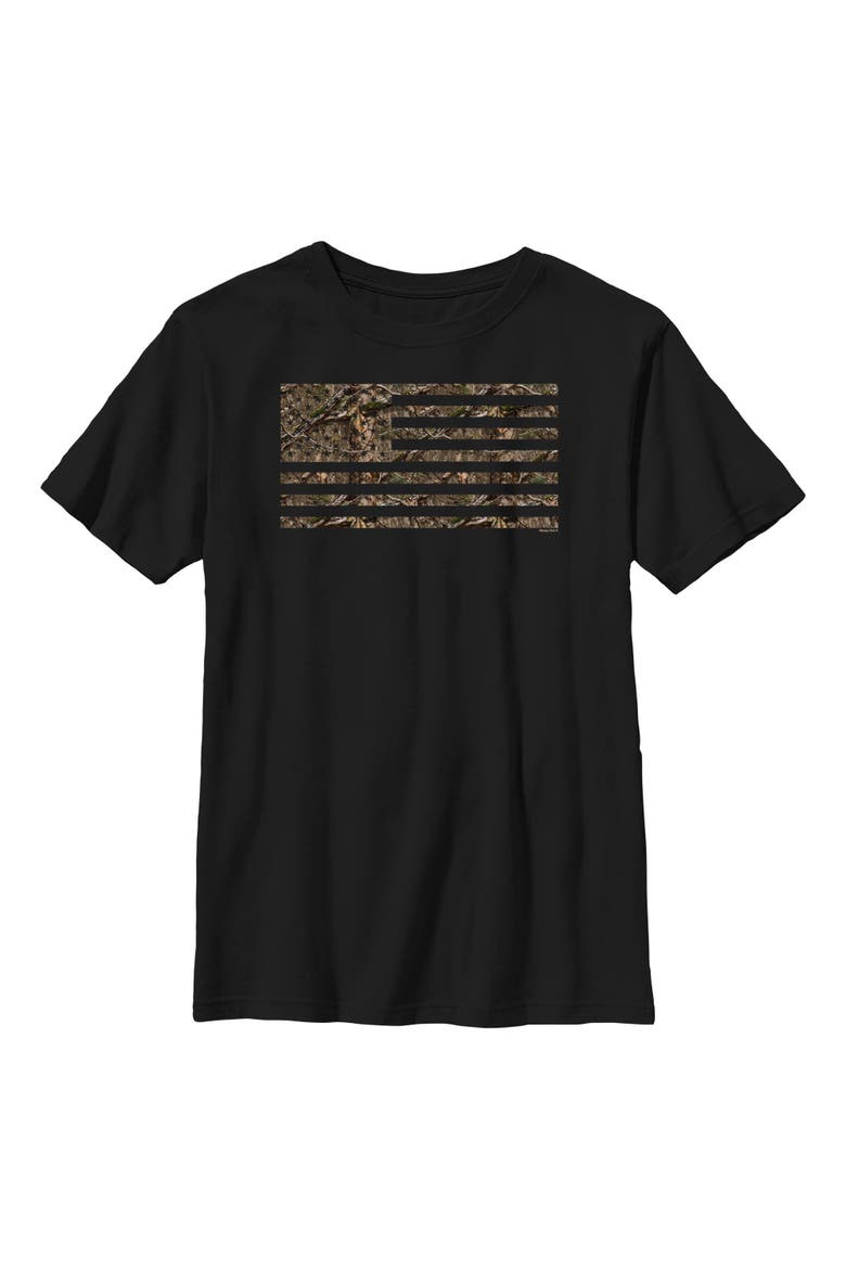Boys' In the Woods Flag Graphic Graphic Short Sleeve T-Shirt, Main, color, Black