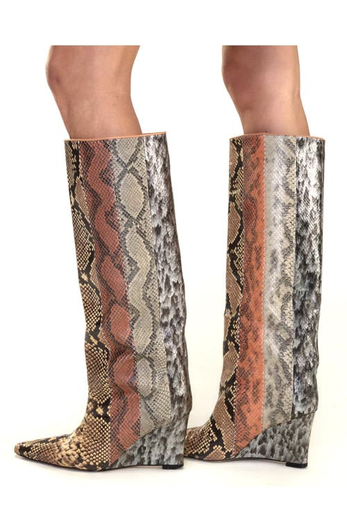 CYNTHIA ROWLEY CYNTHIA ROWLEY EMBOSSED LEATHER WEDGE BOOT