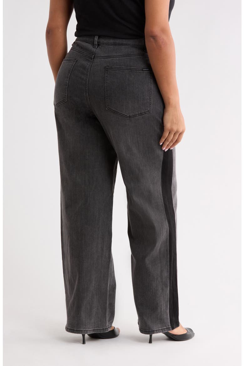Tuxedo Relaxed Straight Leg Jeans, Alternate, color, BLACK TIE