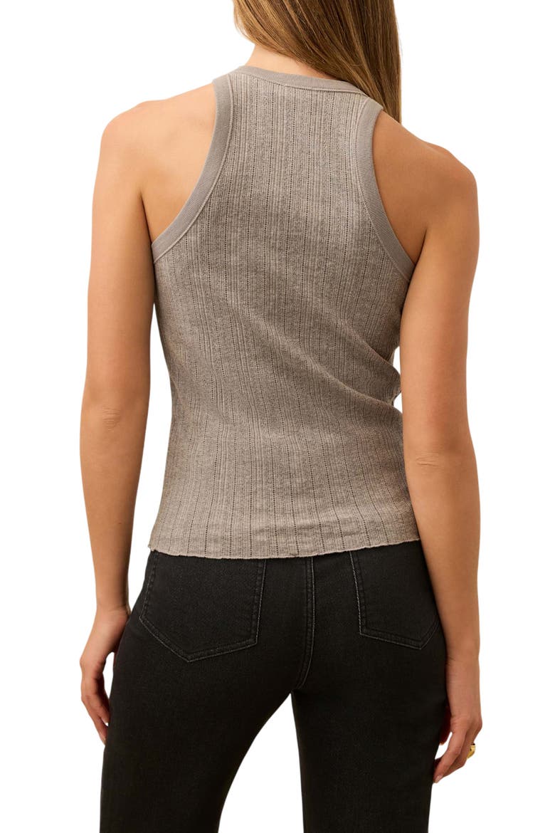 Paradise Pointelle Organic Cotton Tank, Alternate, color, MEDIUM GREY HEATHER
