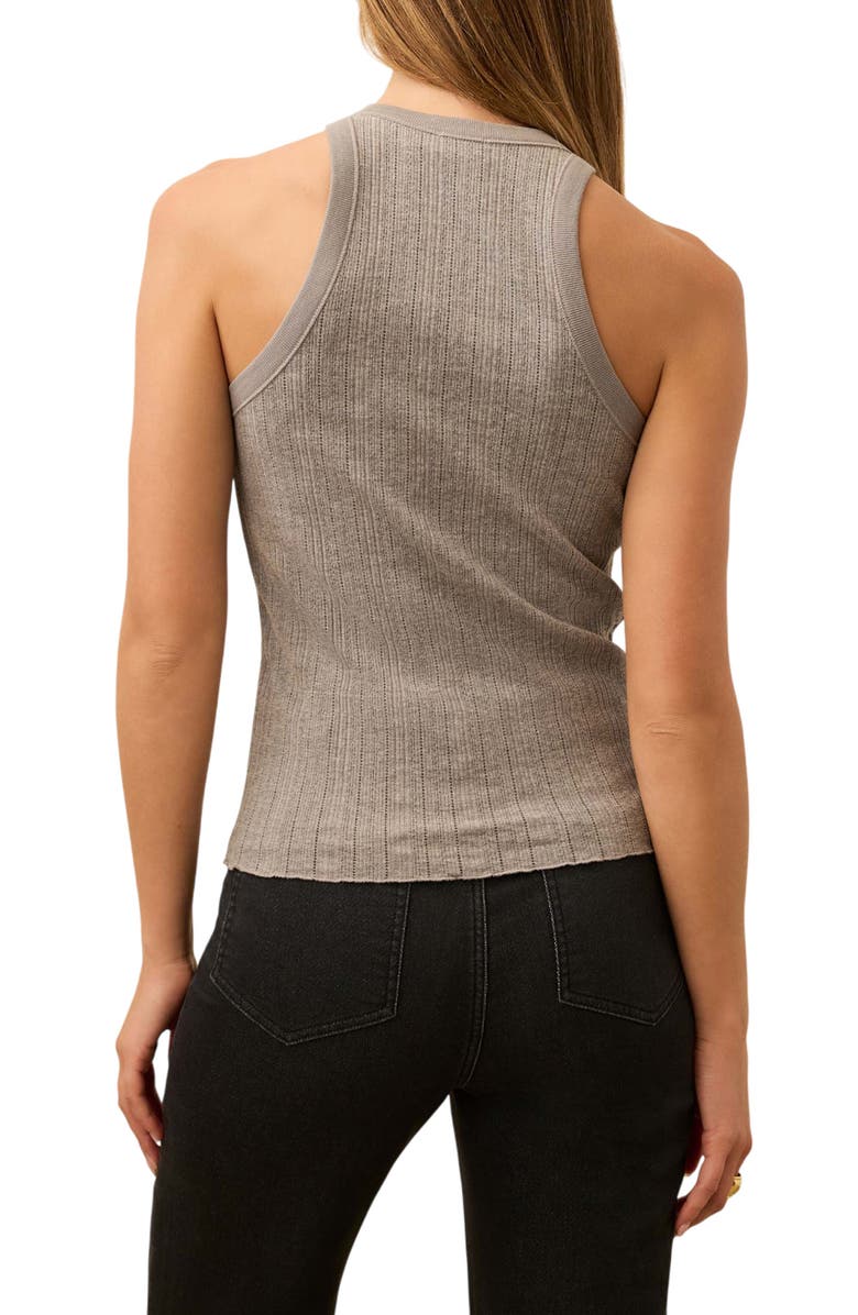 Faherty Paradise Pointelle Organic Cotton Tank, Alternate, color, Medium Grey Heather