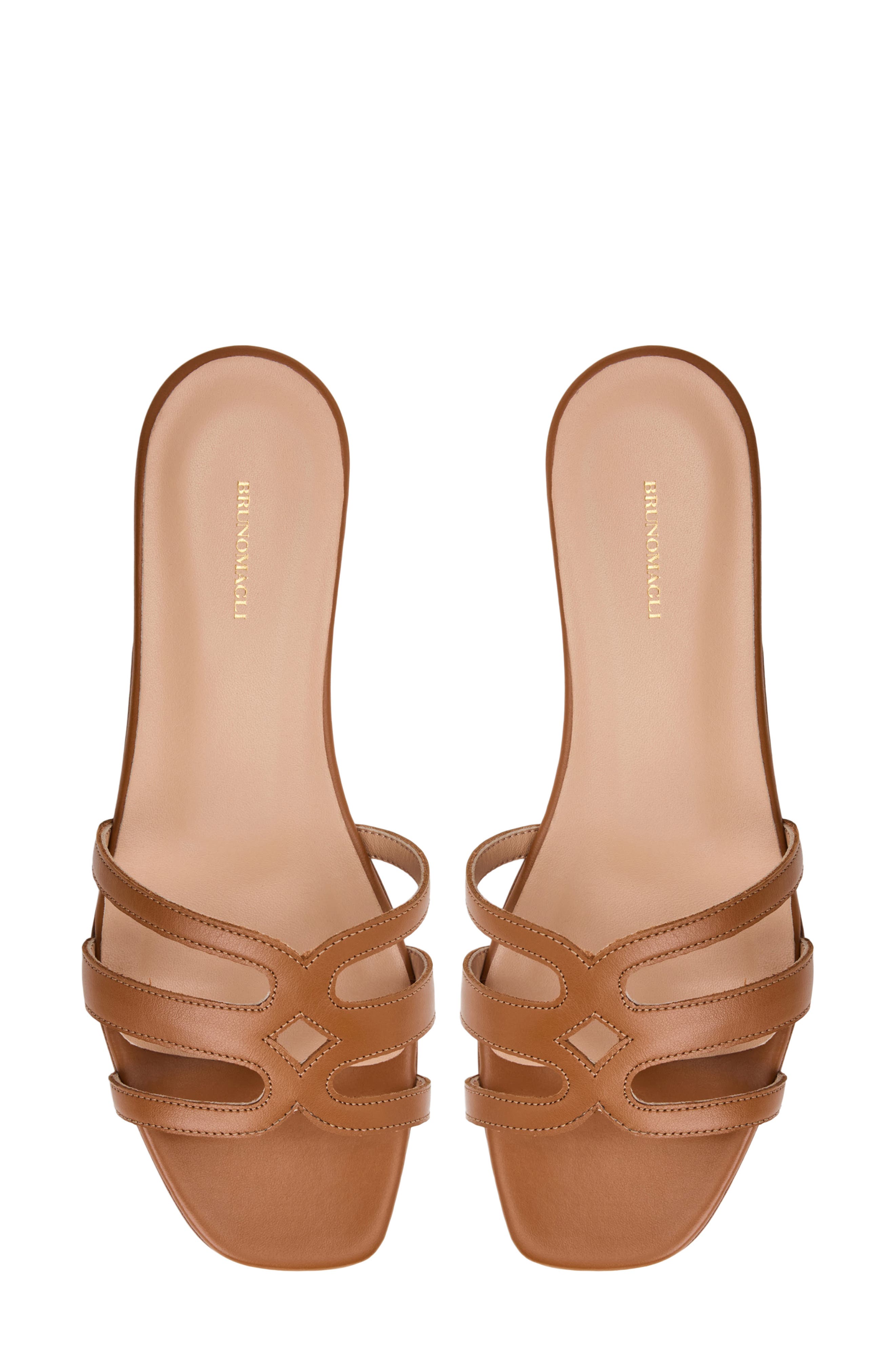 Bruno Magli Flore Slide Sandal, Alternate, color, Cognac Nappa/ Tonal