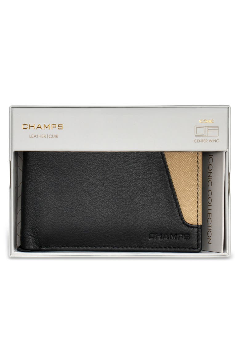 Iconic ID Flap Leather Bifold Wallet, Alternate, color, BLACK/ IVORY