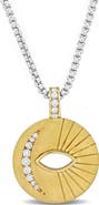 Julianna B. Diamond Sun & Moon Pendant Necklace 14k