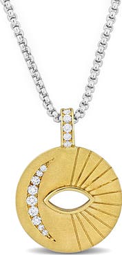 Julianna B. Diamond Sun & Moon Pendant Necklace 14k