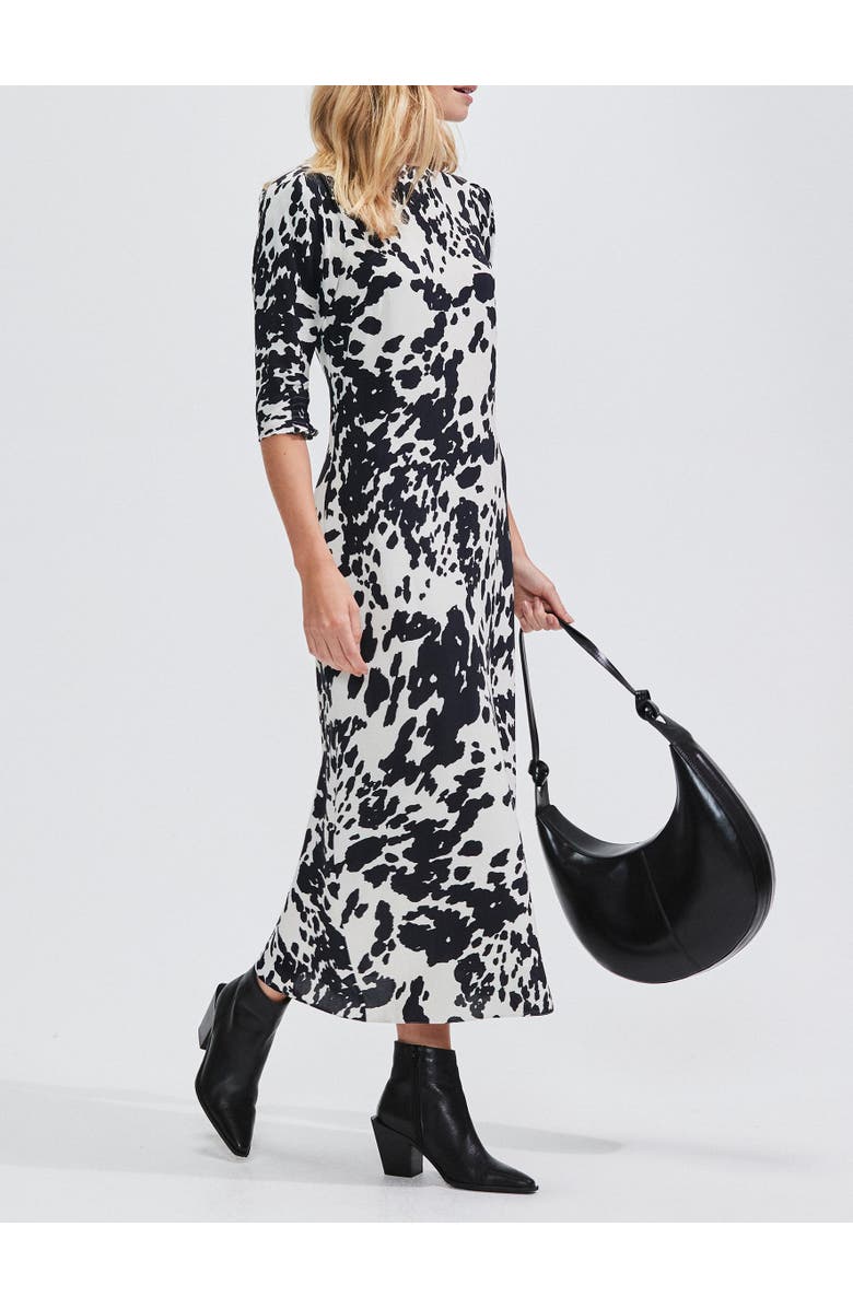 Ro&Zo Mono Spot Printed Puff Sleeve Dress, Alternate, color, Mono