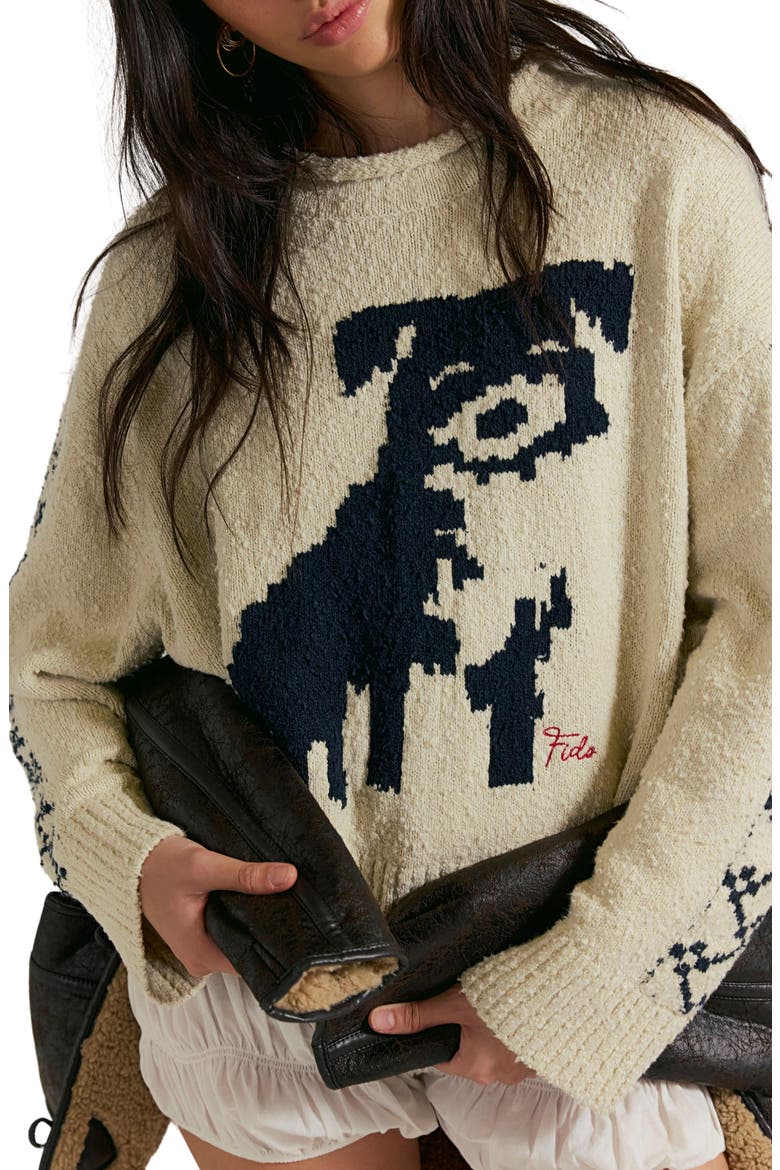Story Book Cotton Blend Sweater, Alternate, color, TEA COMBO