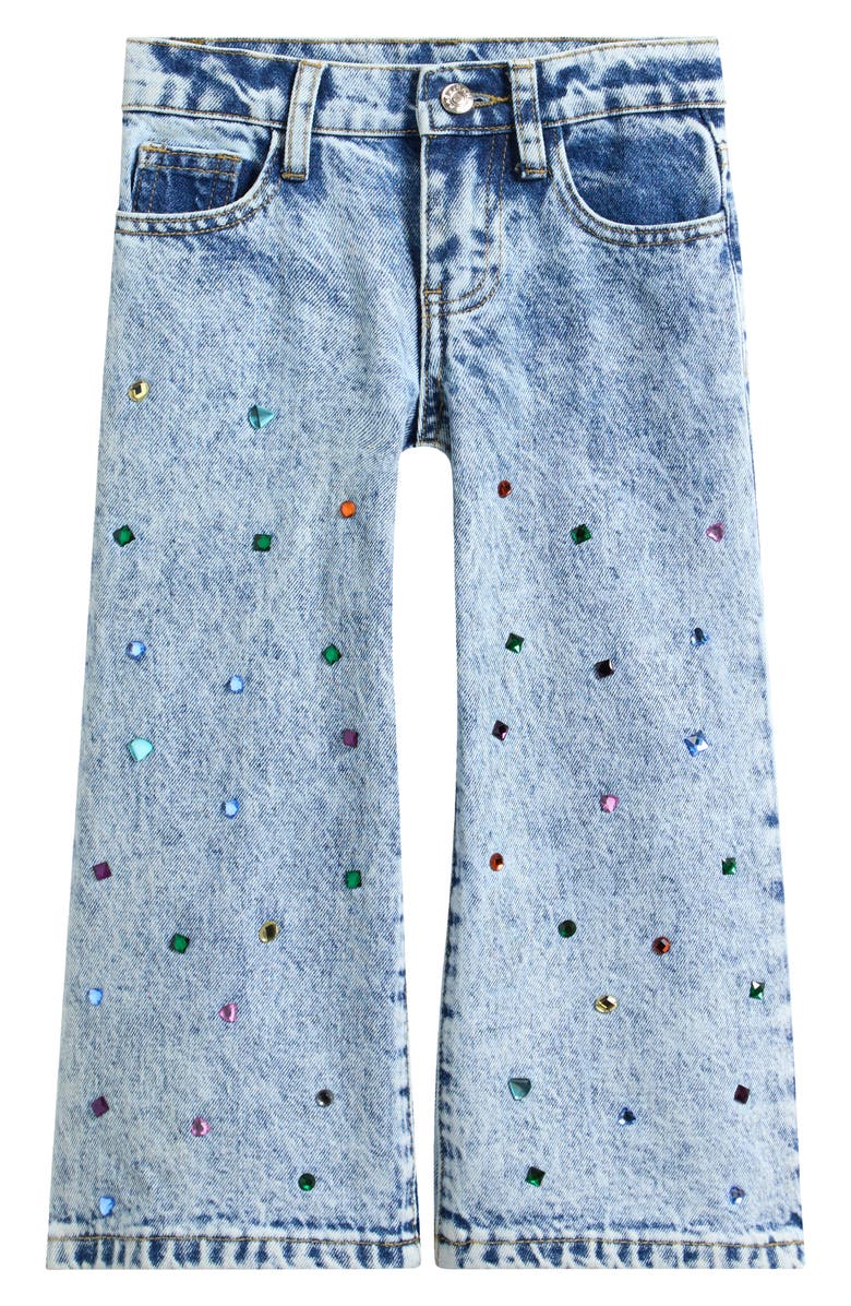 Truly Me Kids' Bejeweled Wide Leg Jeans, Main, color, 