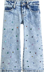Truly Me Kids' Bejeweled Wide Leg Jeans