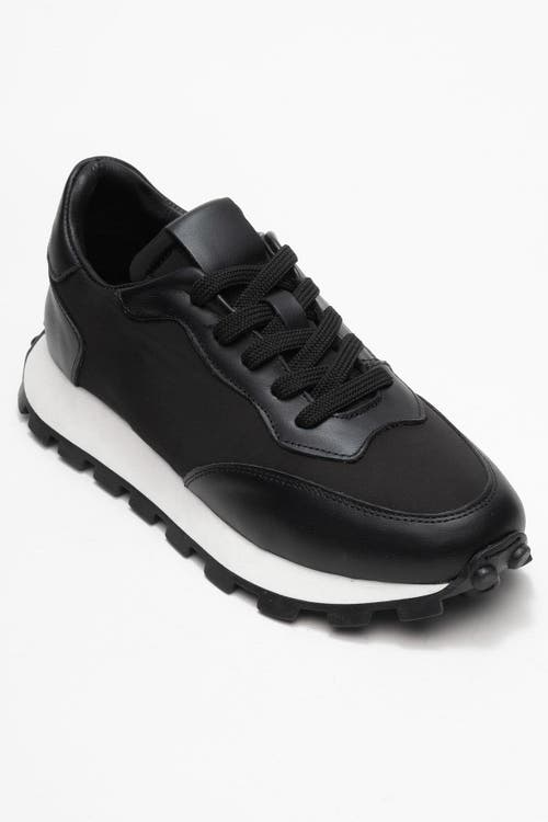 Forever & Always Shoes Amanda Leather Sneakers In Black