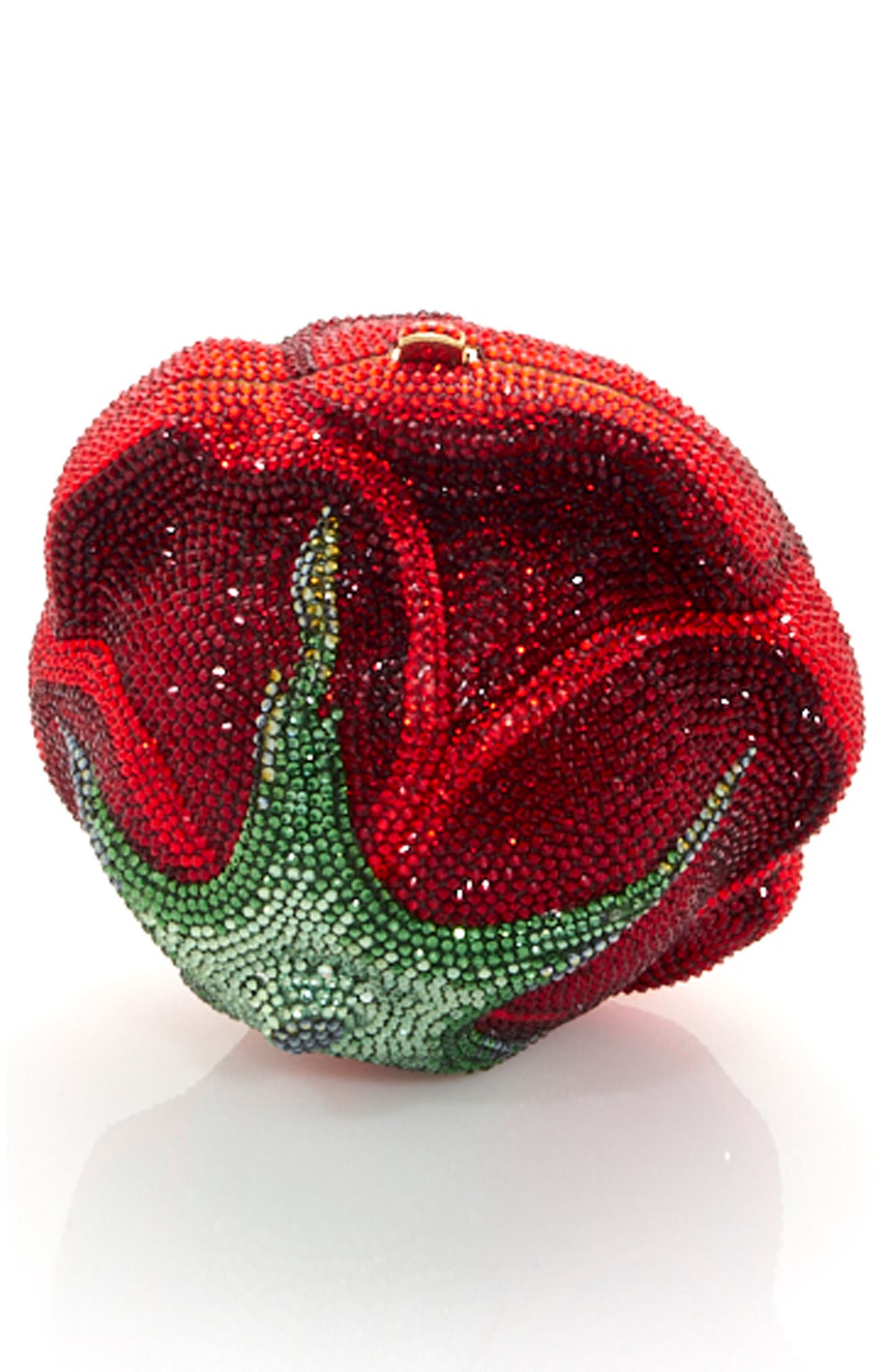 JUDITH LEIBER COUTURE Judith Leiber Rose American Beauty Crystal Clutch, Alternate, color, Red