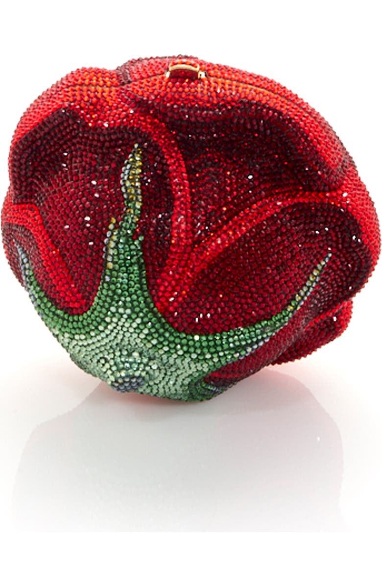 JUDITH LEIBER COUTURE Judith Leiber Rose American Beauty Crystal Clutch, Alternate, color, Red