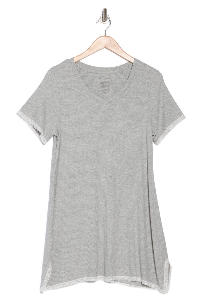 Revival Rib Sleep Shirt, Alternate, color, HEATHER GREY