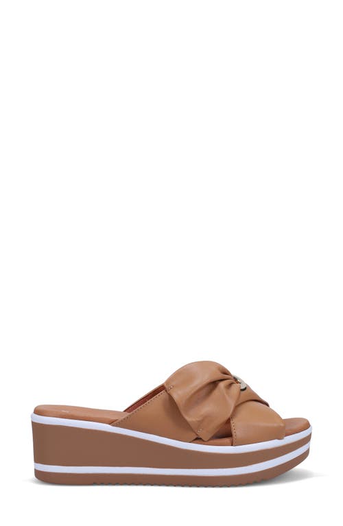 Ron White Patrika Platform Wedge Slide Sandal In Caramel
