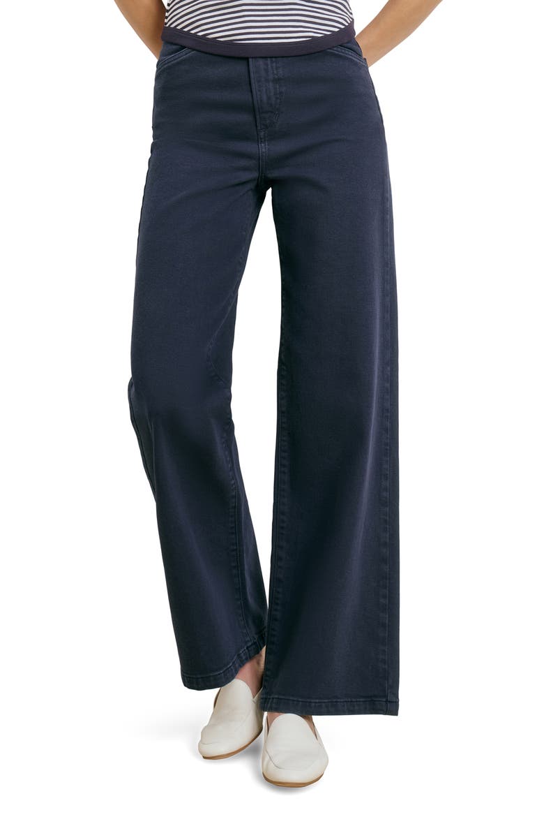 The Mischa Super High Waist Wide Leg Jeans, Main, color, NAVY