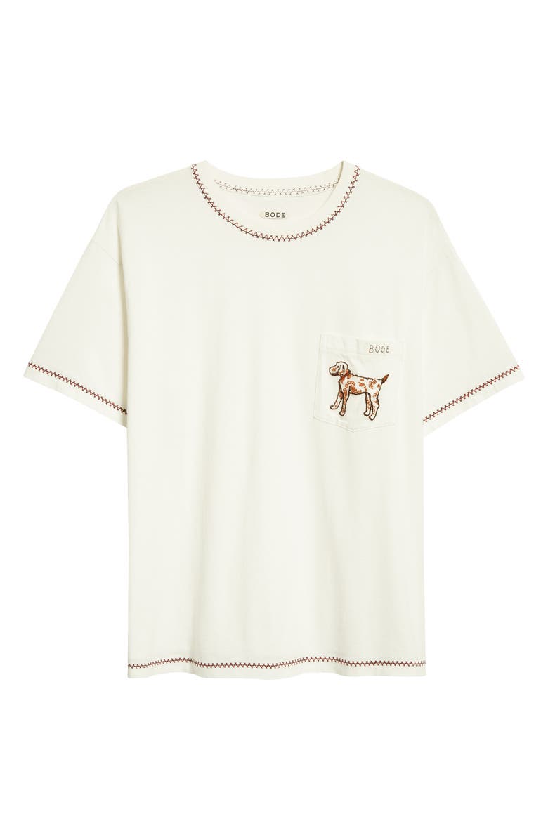 Bode Embroidered Griffon Cotton T-Shirt, Alternate, color, 