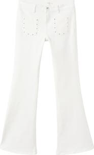 MANGO TEEN Studded Patch Pocket Flare Jeans