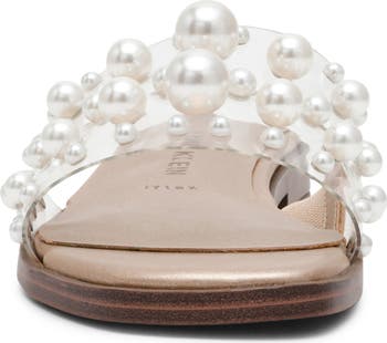 Eugenie Faux Pearl Slide Sandal