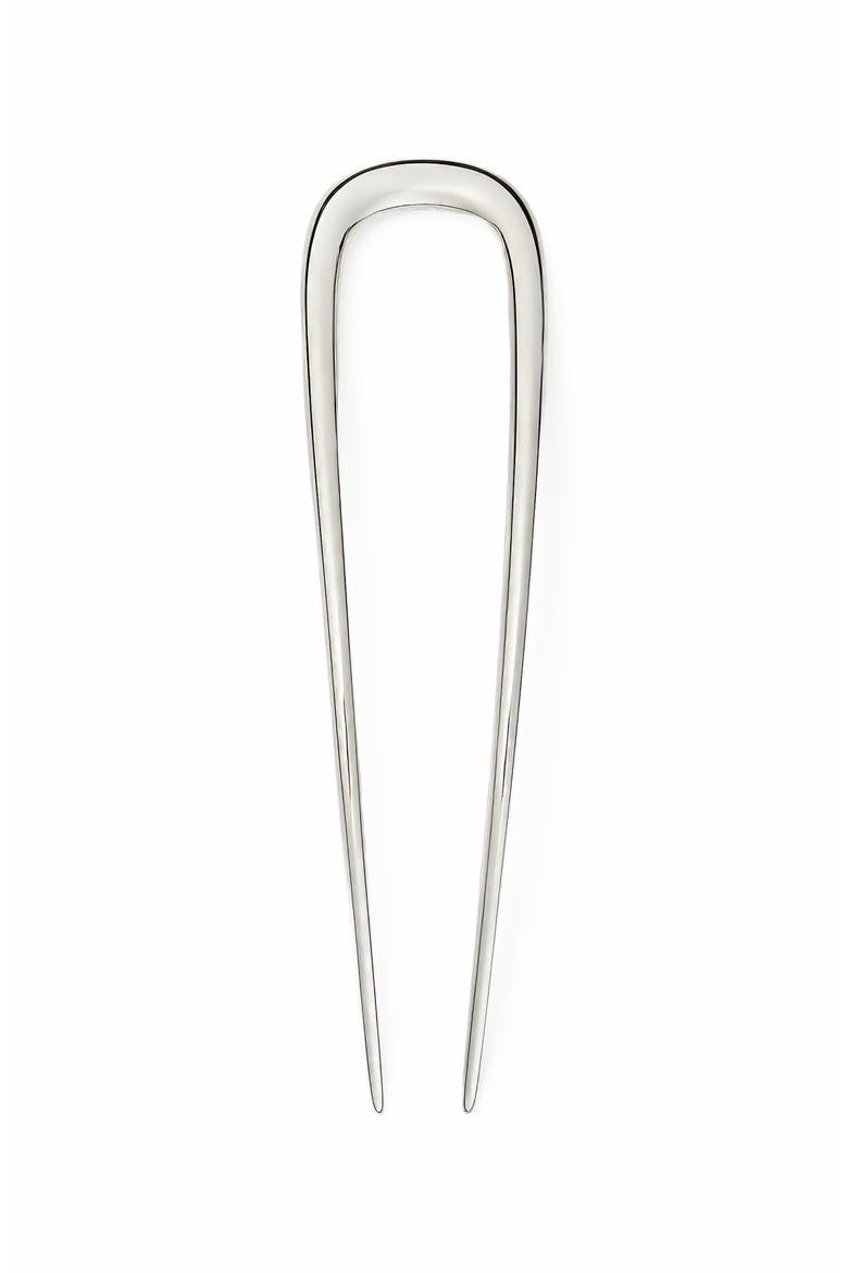 Midi French Hair Pin, Main, color, Silver
