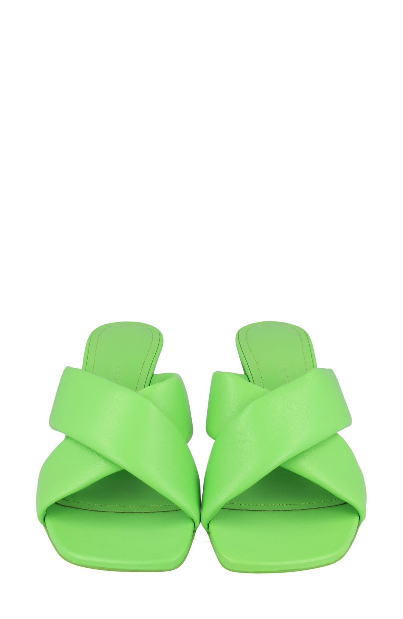 FERRAGAMO Crossover Slide Sandal, Alternate, color, Green