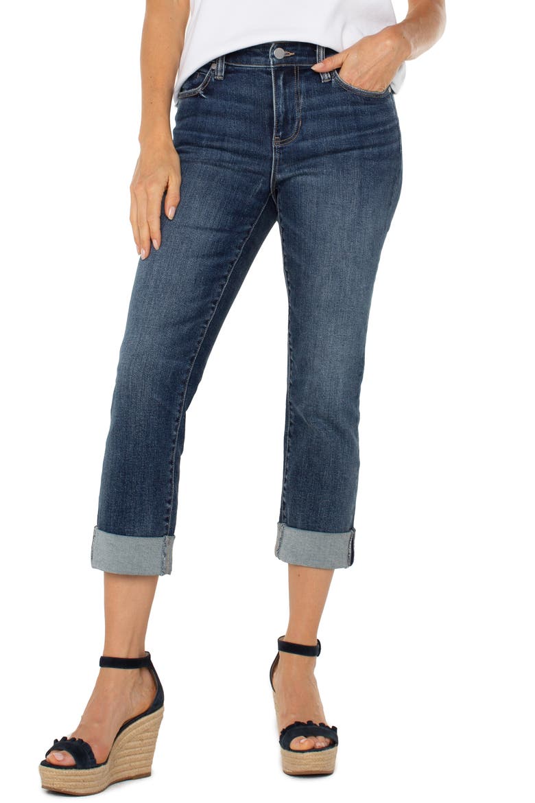 Charlie Cuffed Mid Rise Crop Slim Jeans, Alternate, color, WELLS