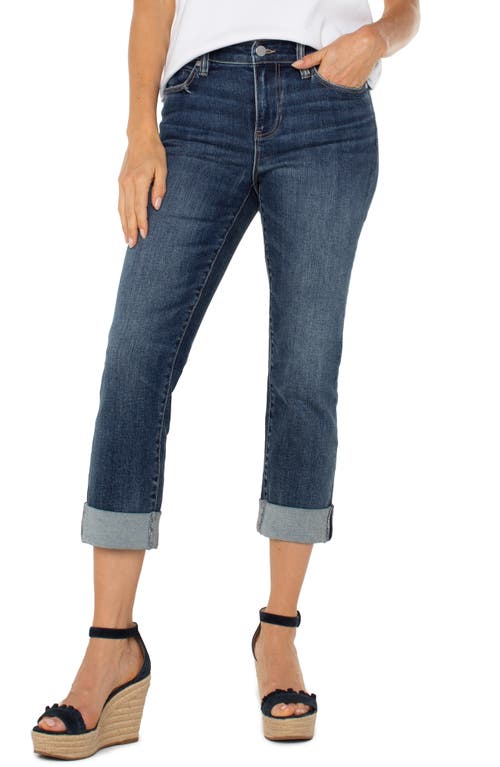 Liverpool Los Angeles Charlie Cuffed Mid Rise Crop Slim Jeans In Wells