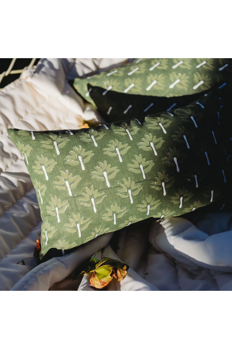 Zeenat Lumbar Throw Pillow Cover, Alternate, color, Chive