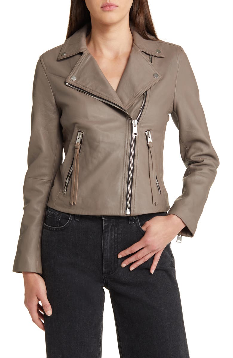 AllSaints Dalby Leather Biker Jacket, Alternate, color,