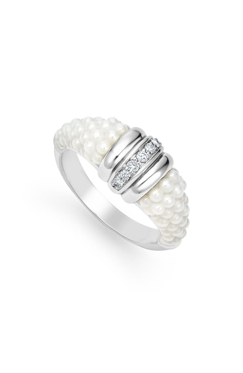 LAGOS White Caviar Diamond Stacking Ring, Main, color,