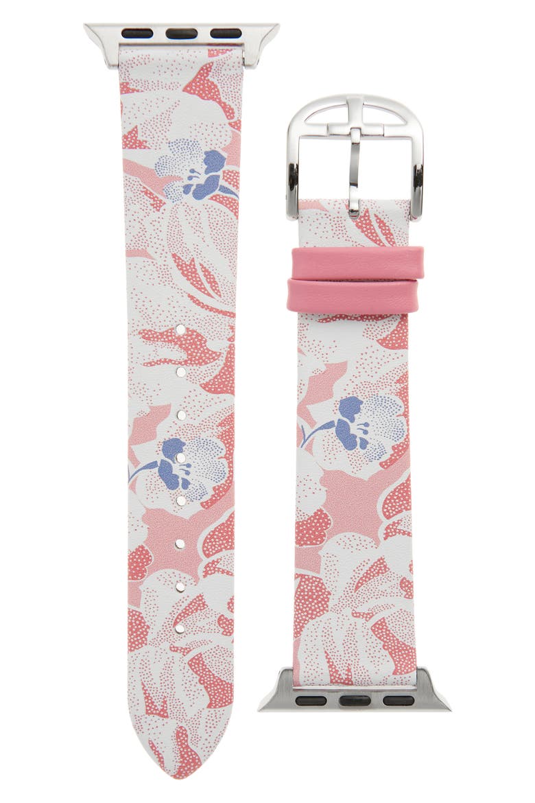 Floral Leather Band for Apple Watch®, 42mm/44mm, Main, color, MULTI