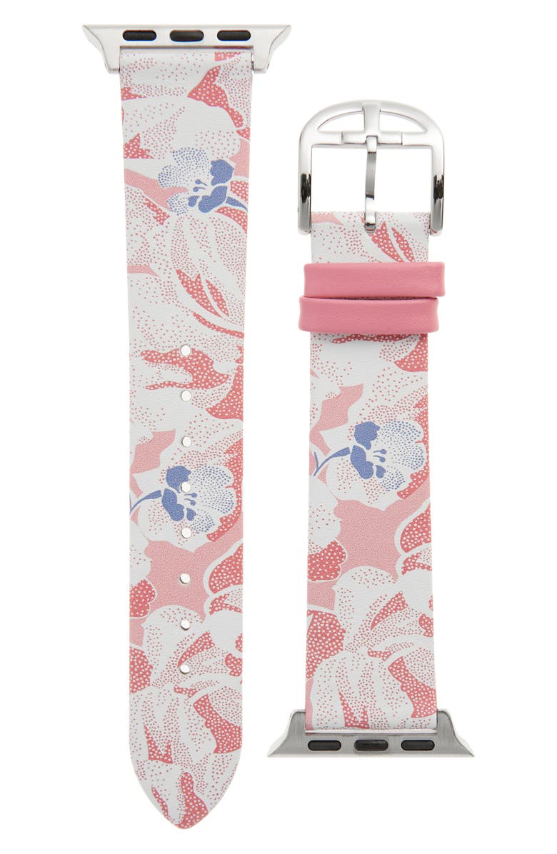 Ted Baker London Floral Leather Band for Apple Watch<sup>®</sup>, 42mm/44mm, Main, color, 